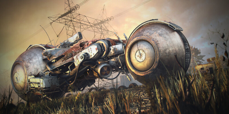 Crashed Vehicle in Field