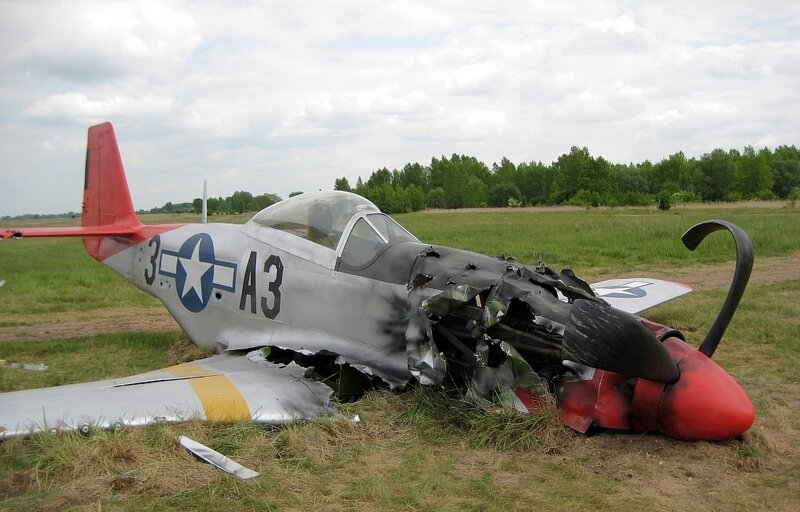 Crashed vintage military aircraft