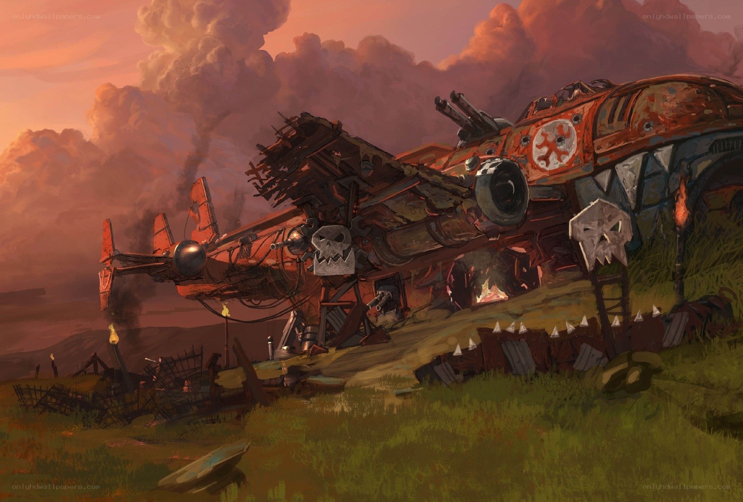 Crashed Warplane in a Wasteland