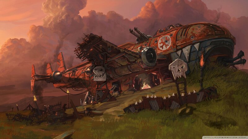 Crashed Warplane on Hill — Orange