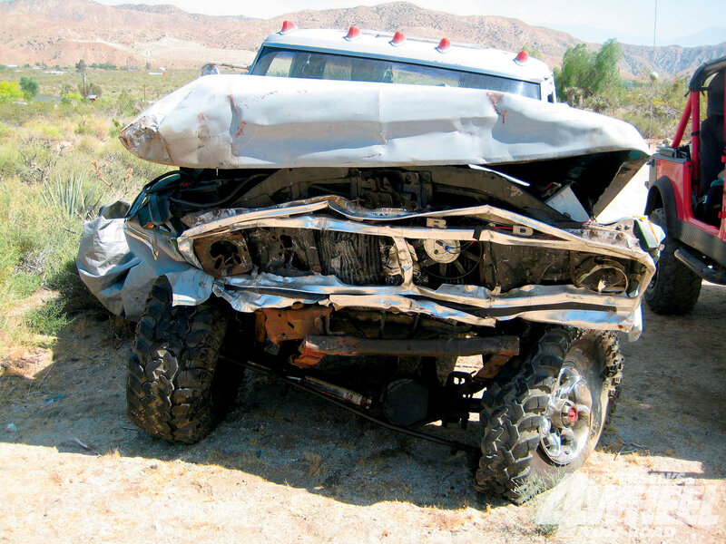 Crashed White Truck