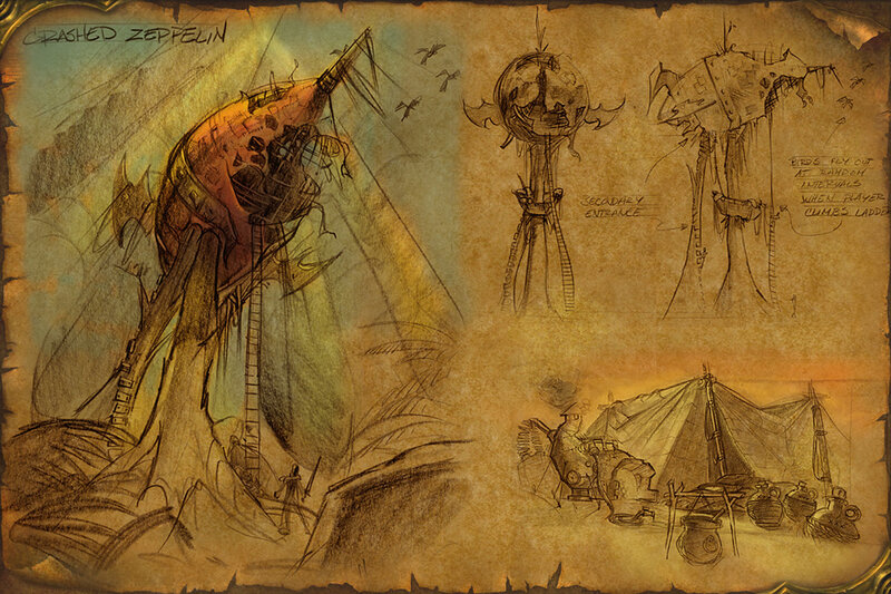 Crashed Zeppelin Concept Art