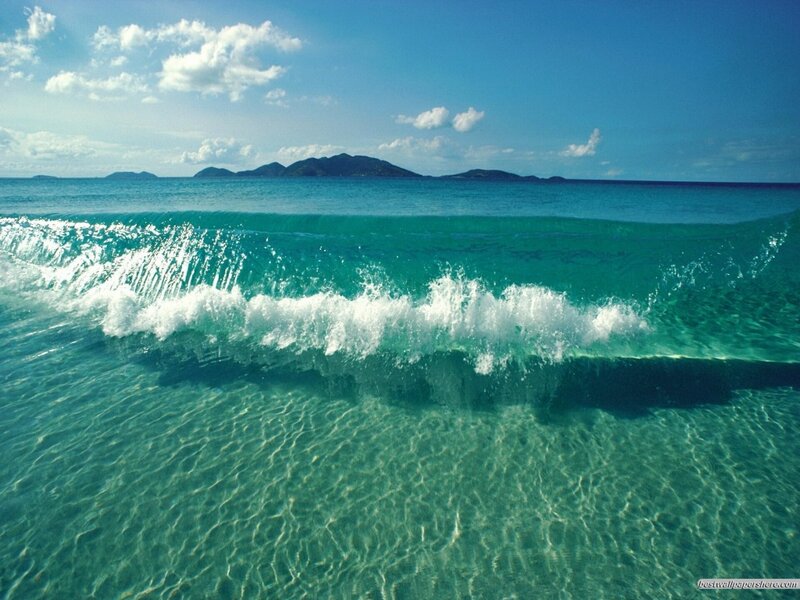 Crashing Ocean Wave — Blue, Serene