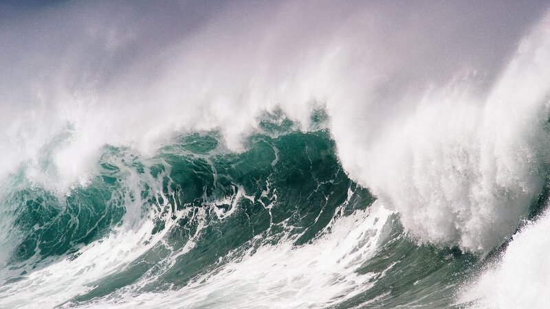 Crashing Ocean Wave — Green, Dramatic, Photograph