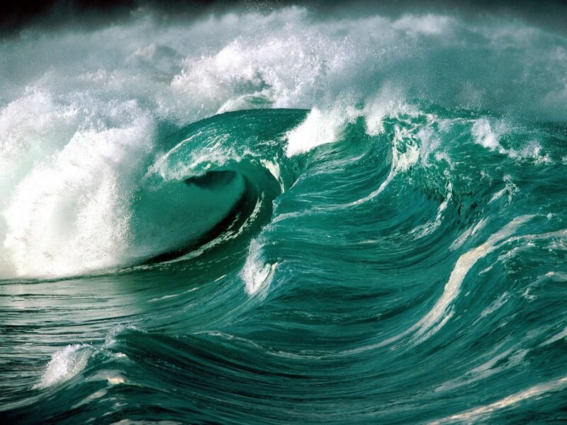 Crashing Ocean Wave — Teal