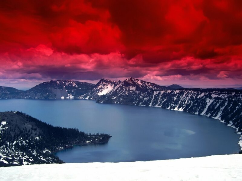 Crater Lake and Mountains