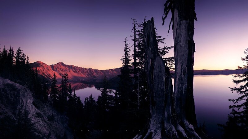 Crater Lake at Dawn — Purple