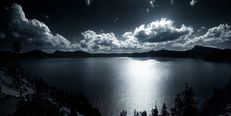 Crater Lake at dusk