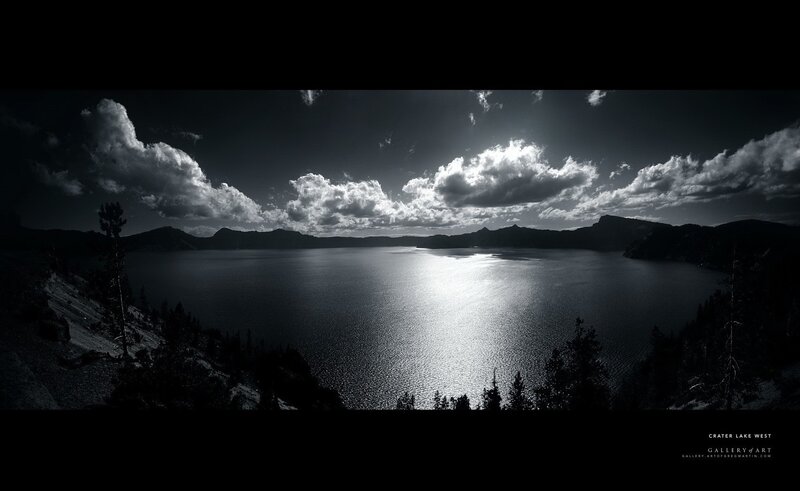 Crater Lake at Dusk — Black