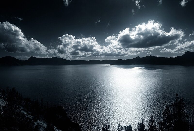 Crater Lake at Dusk — Night
