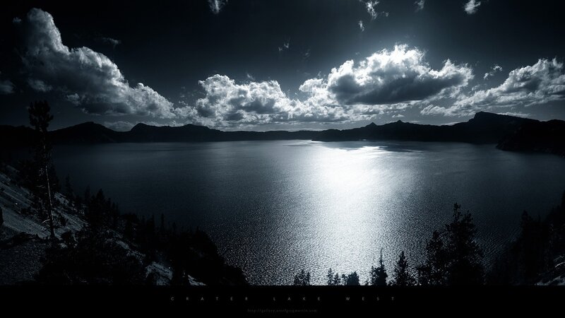 Crater Lake at Night — Black