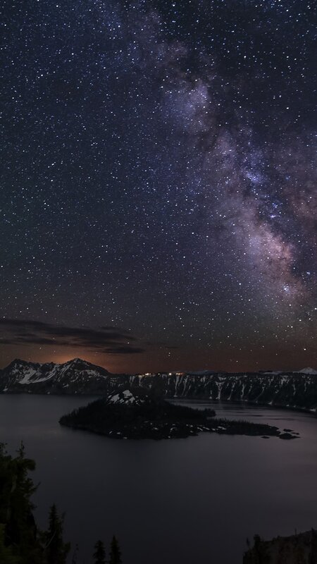 Crater Lake at Night — Dark Blue