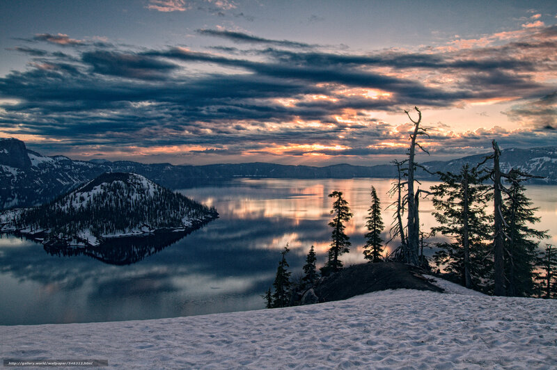 Crater Lake at Sunset