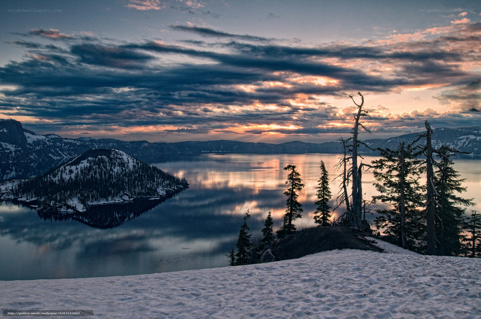 Crater Lake at Sunset