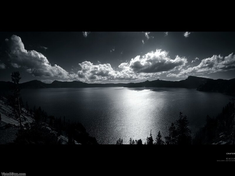 Crater Lake at Sunset — Black