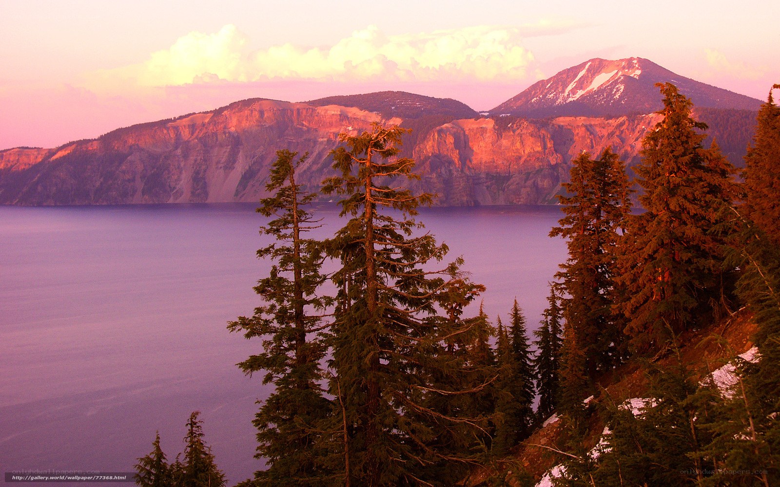 Crater Lake at sunset