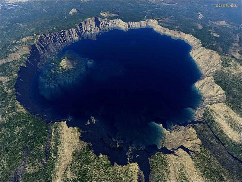 Crater lake from above