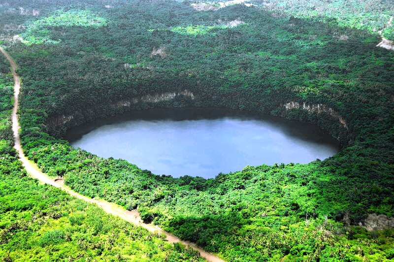 Crater Lake in Forest — Green