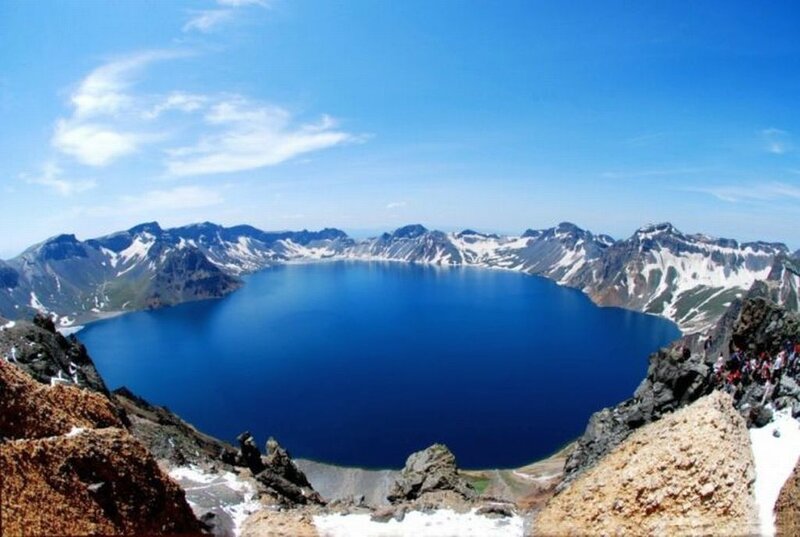 Crater Lake in Mountains — Blue