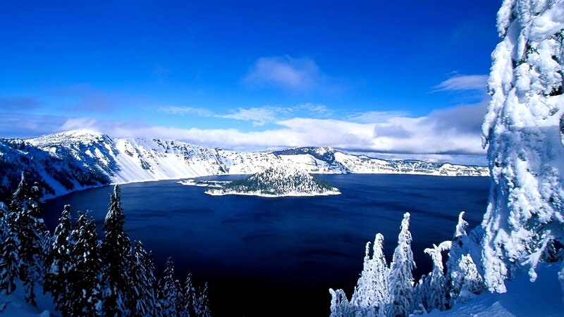 Crater Lake in winter