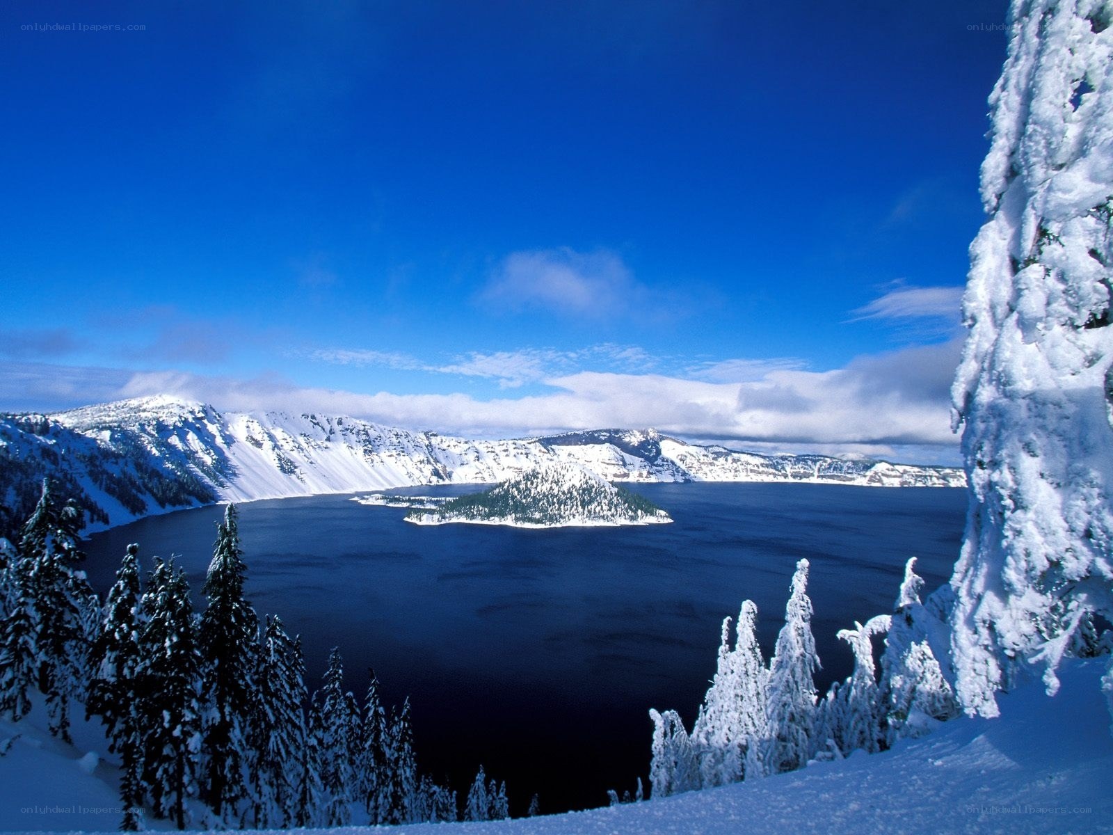 Crater Lake in winter