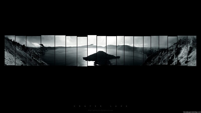 Crater Lake Landscape — Black