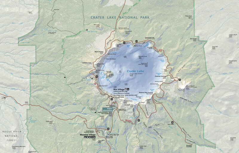 Crater Lake National Park map