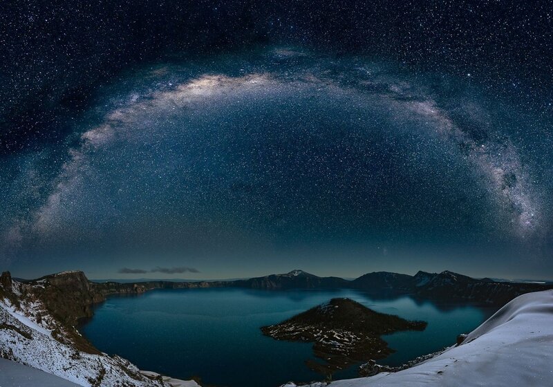 Crater Lake under Milky Way