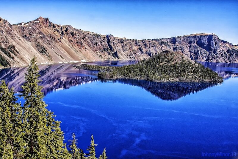 Crater Lake with Island — Serene