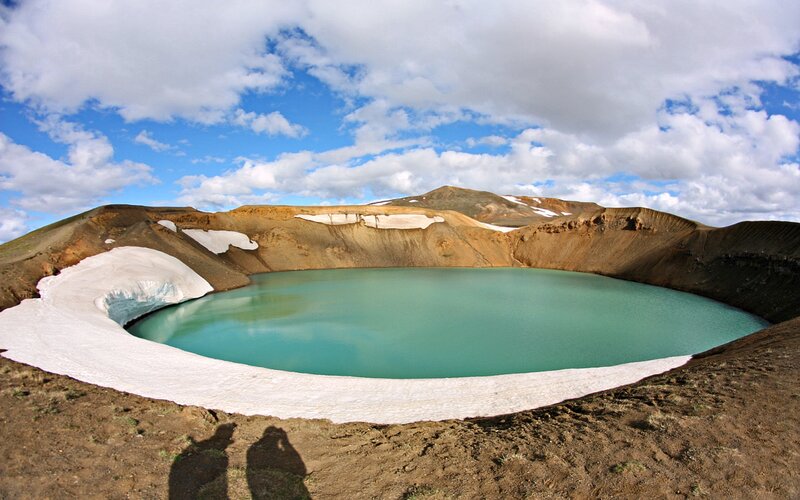Crater Lake with Snow — Blue