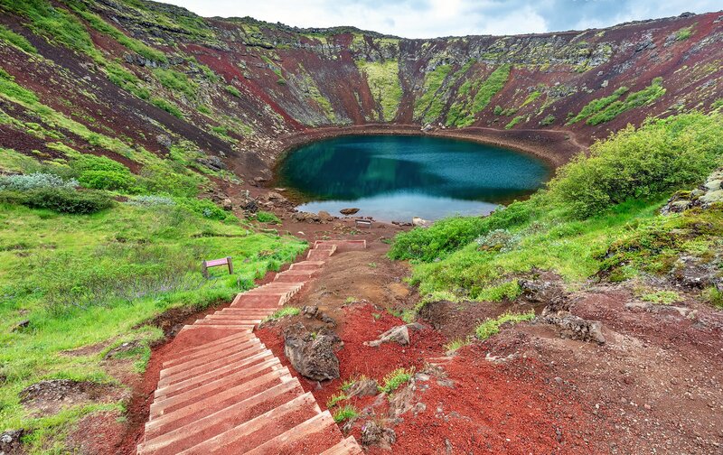 Crater Lake with Stairs