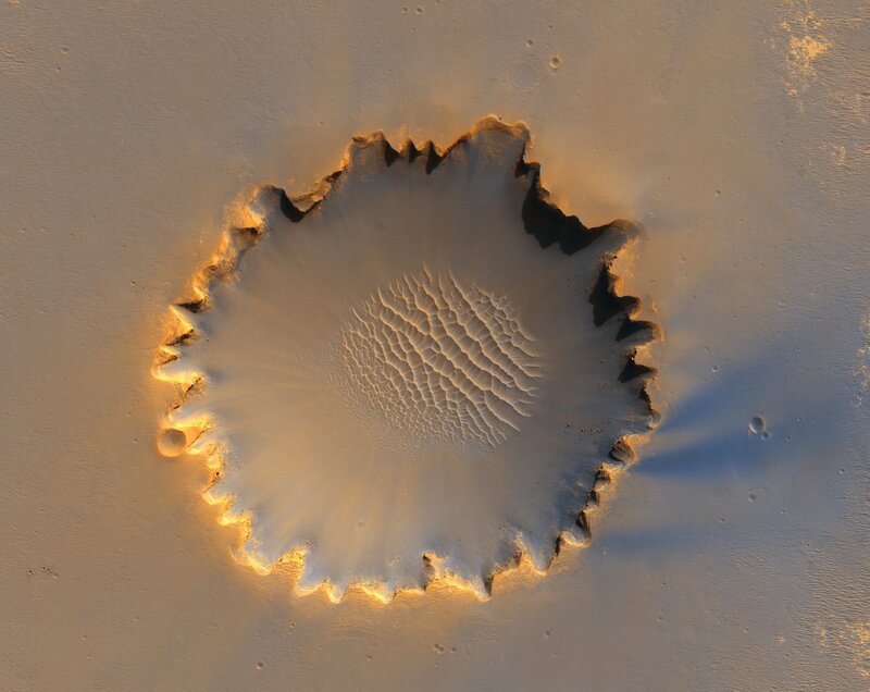 Crater on Mars Surface — Brown