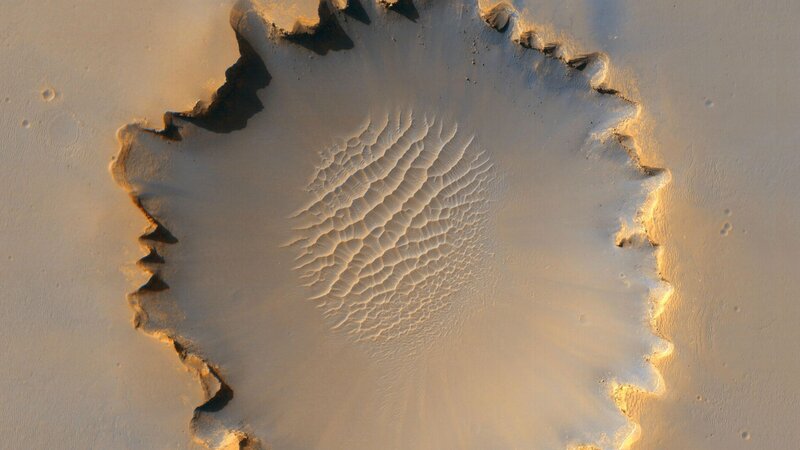 Crater on Mars Surface