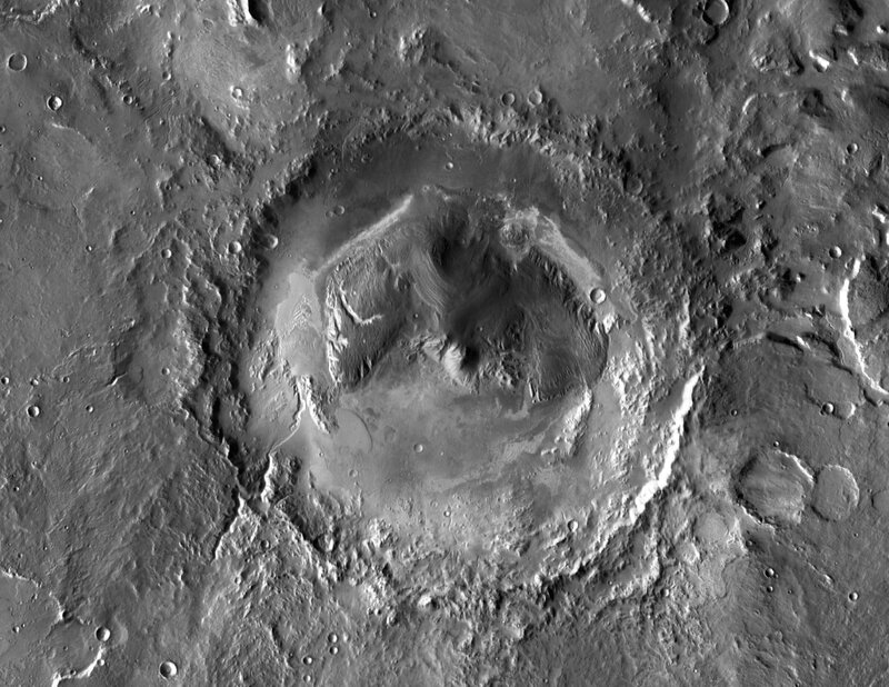 Crater on Planetary Surface — Gray