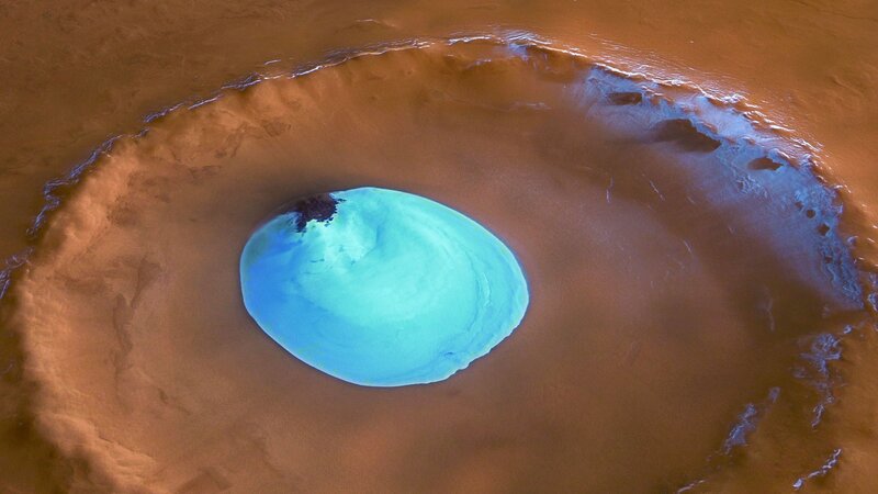 Crater with Blue Lake — Dramatic