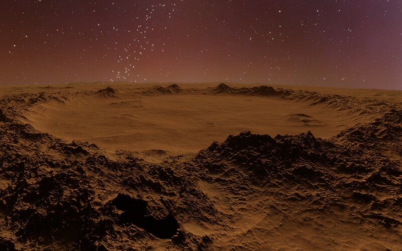 Cratered Alien Landscape