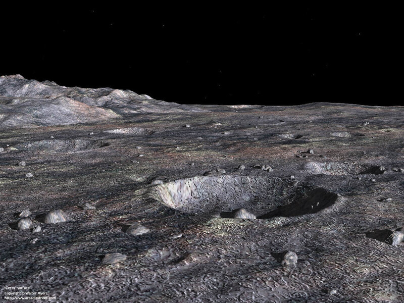 Cratered Asteroid Surface