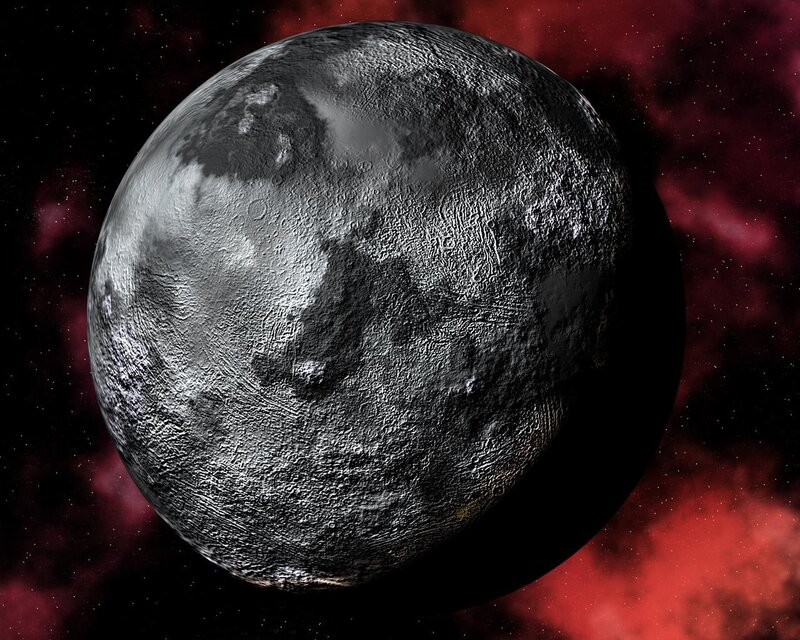 Cratered Moon in Space — Black, Dramatic