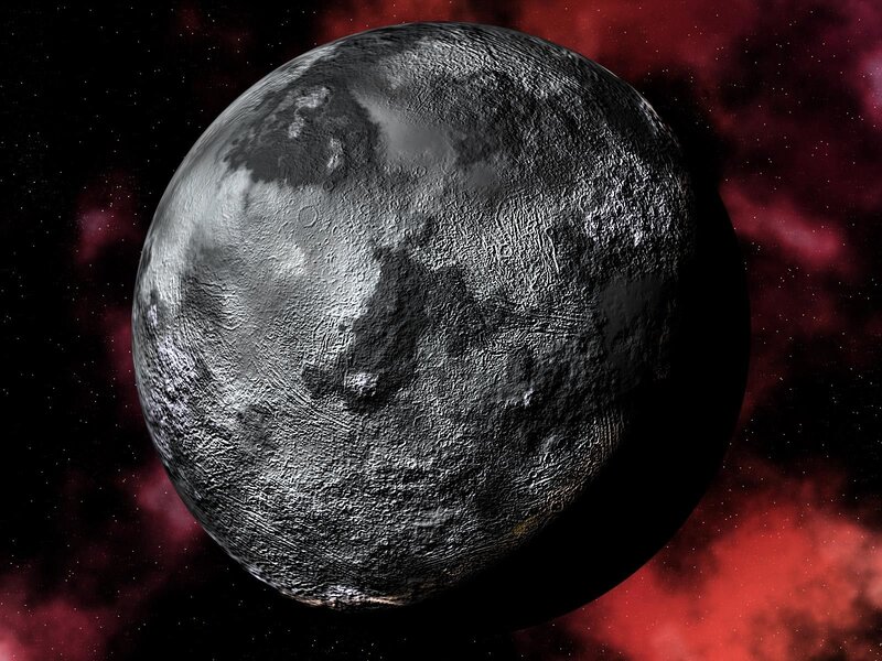 cratered moon in space