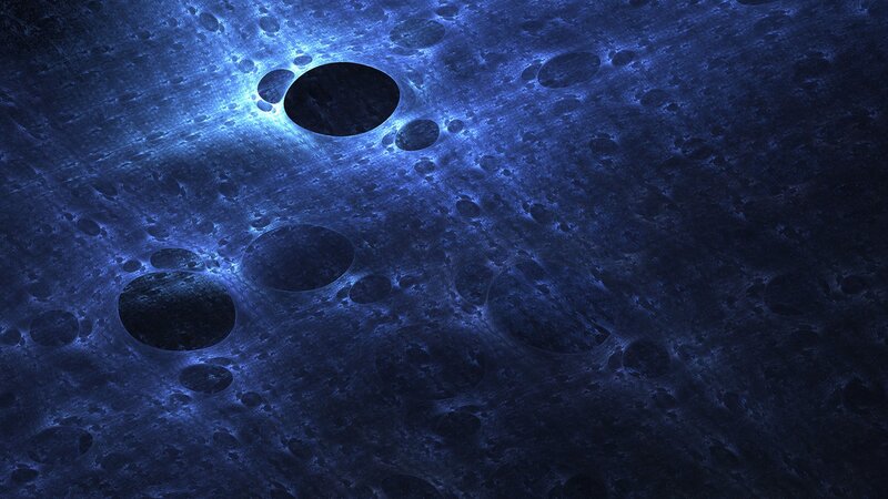 Cratered Moon Surface — Blue, Dark