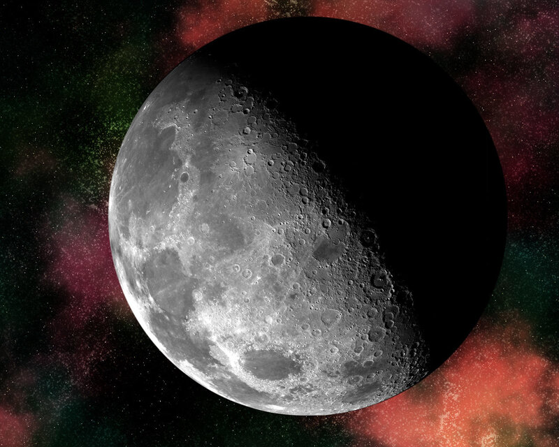 Cratered Moon Surface — Gray, Dramatic, Digital Art