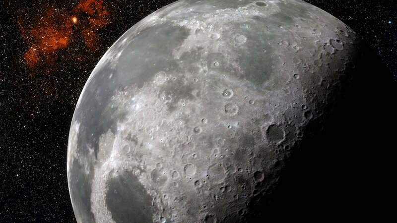 Cratered Moon Surface — Gray, Dramatic, Night, 3d Render