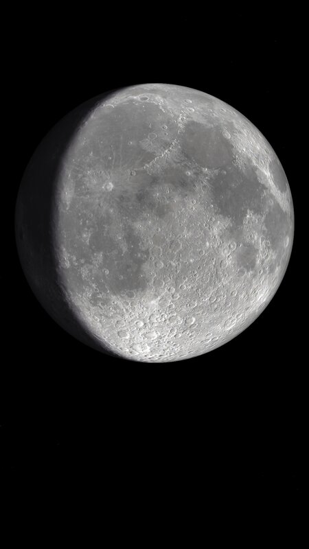 Cratered Moon Surface — Gray, Dramatic, Night, Photograph, Craters, Dark Side