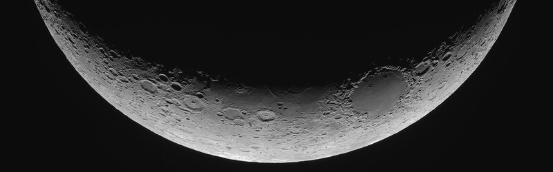 Cratered Moon Surface — Gray, Dramatic, Night, Photograph, Craters, Dark Sky