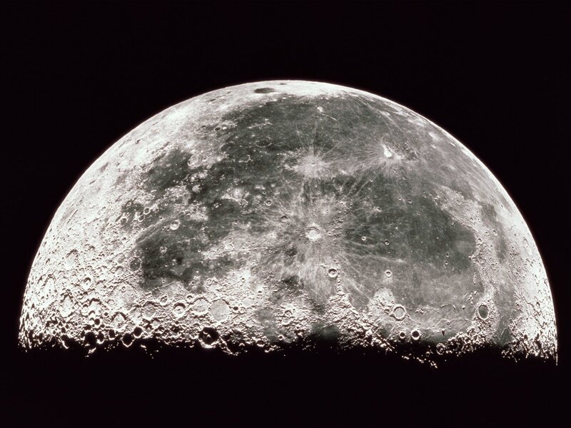 Cratered Moon Surface — Gray, Dramatic, Night, Photograph, Craters, Lunar Surface