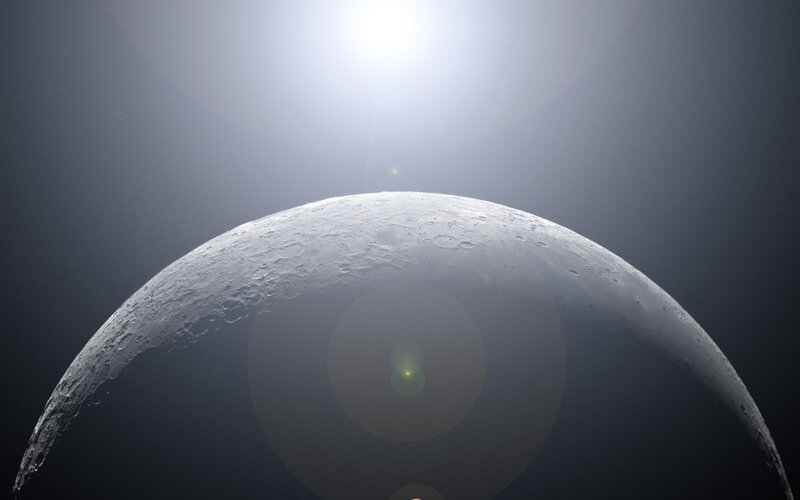 Cratered Moon Surface — Gray, Dramatic