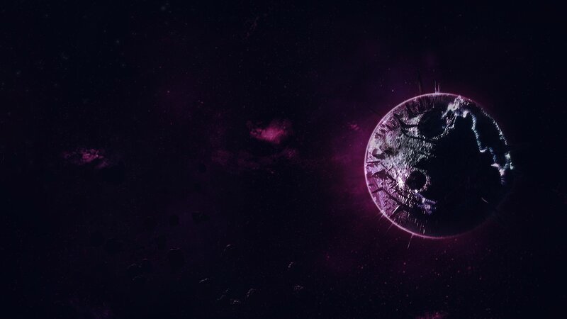 Cratered Planet in Space