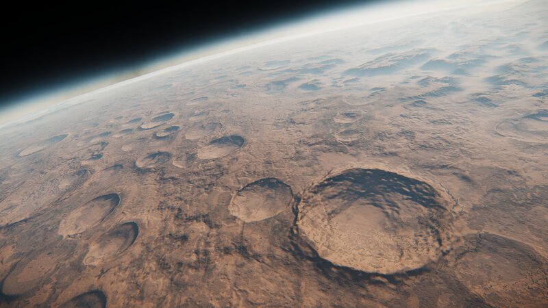 Cratered Planet Surface — Brown