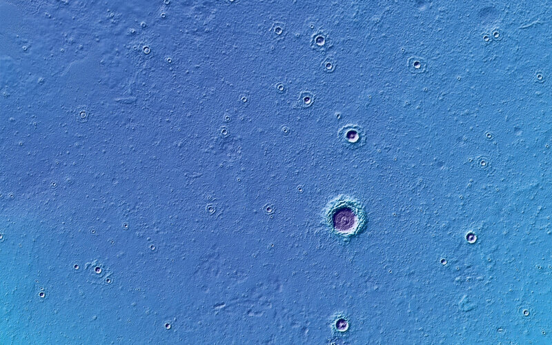 Cratered Surface — Blue