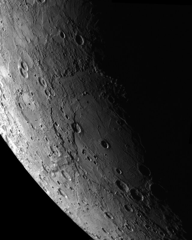 Cratered surface of a celestial body
